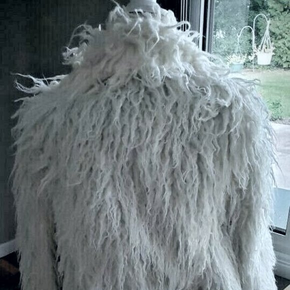 Free People Fur Jacket Cream Y2K style - Picture 2 of 3